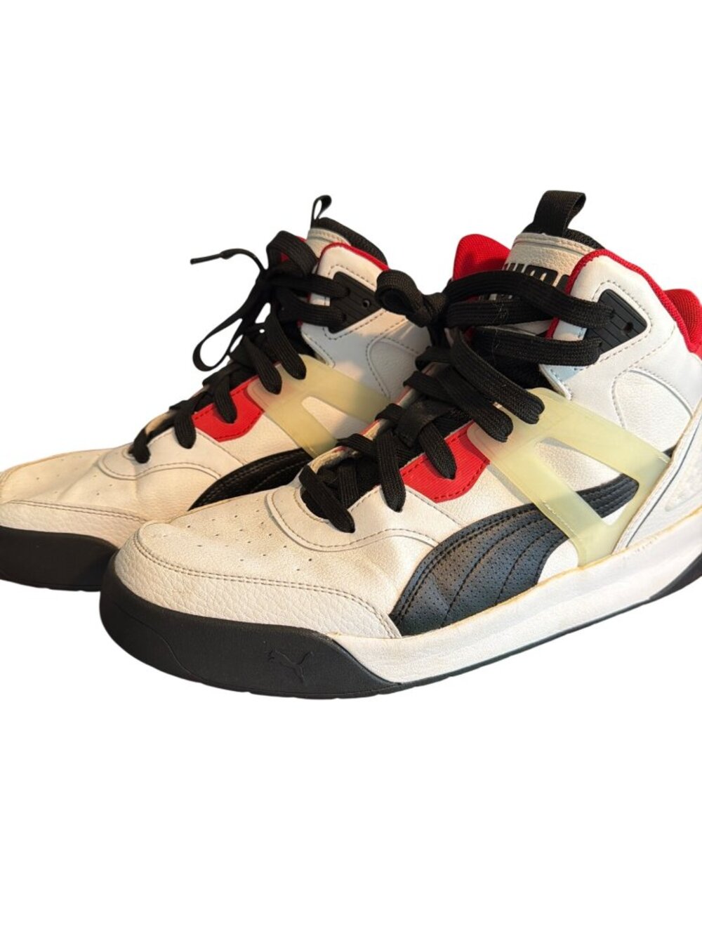 Puma Backcourt High Top Sneakers Basketball 374139-01 White Black Red Size 11